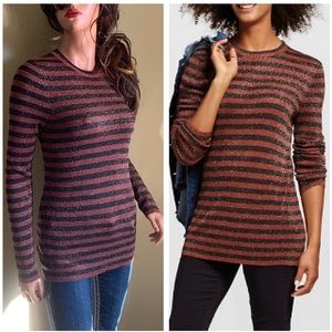 NWT Who What Wear Metallic Striped Sweater